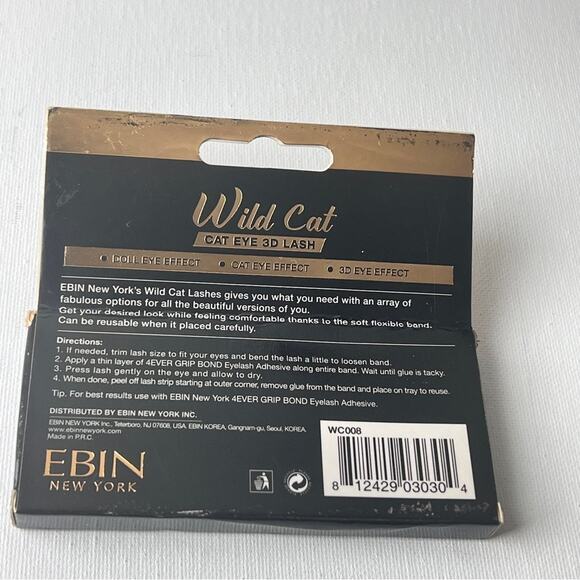 EBIN NEW YORK  Wild Cat Strip Cat Eye  3D Makeup Beauty  Lash Extension COCO - Picture 2 of 11